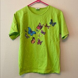 New Cute, Weird, whimsical Green Butterfly Graphic Tee
